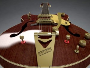 gretsch country gentleman guitar Modello 3D