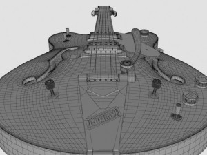 gretsch country gentleman guitar Modello 3D