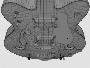 gretsch country gentleman guitar Modello 3D