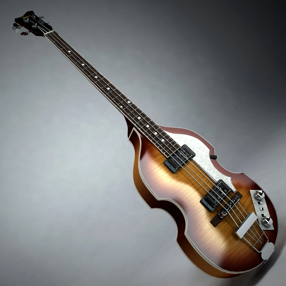 hofner violin bass guitar 3D Model .c4d .max .obj .3ds .fbx .stl .blend 