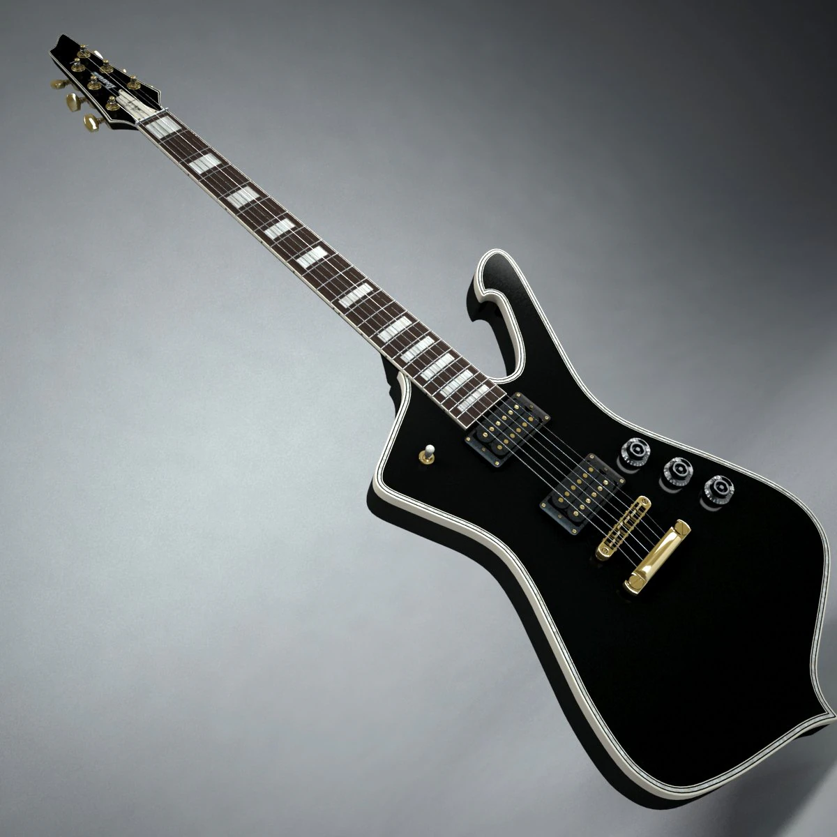 ibanez iceman paul stanley guitar 3D Model .c4d .max .obj .3ds .fbx .stl .blend 