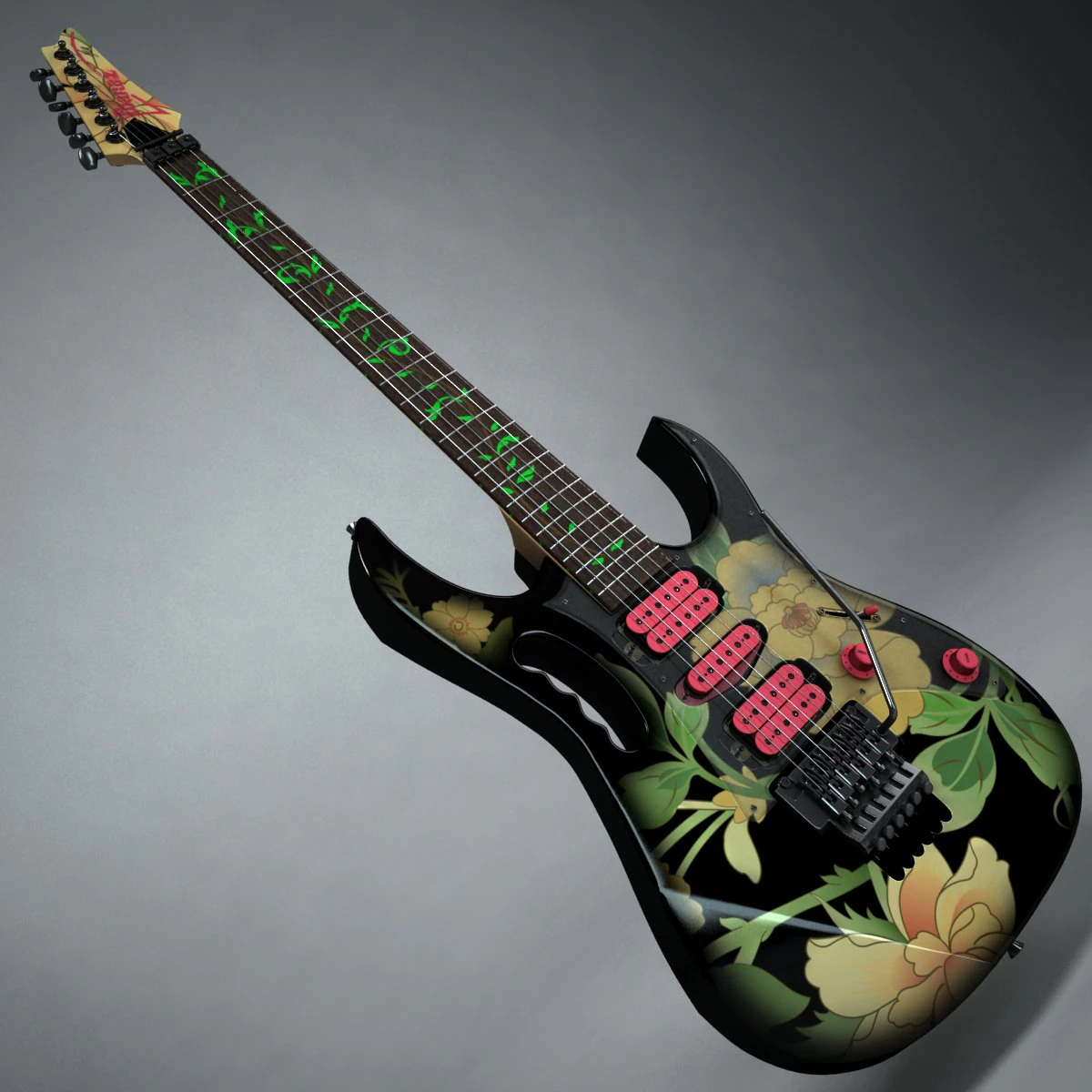 ibanez jem 77 fp guitar 3D Model .c4d .max .obj .3ds .fbx .stl .blend 