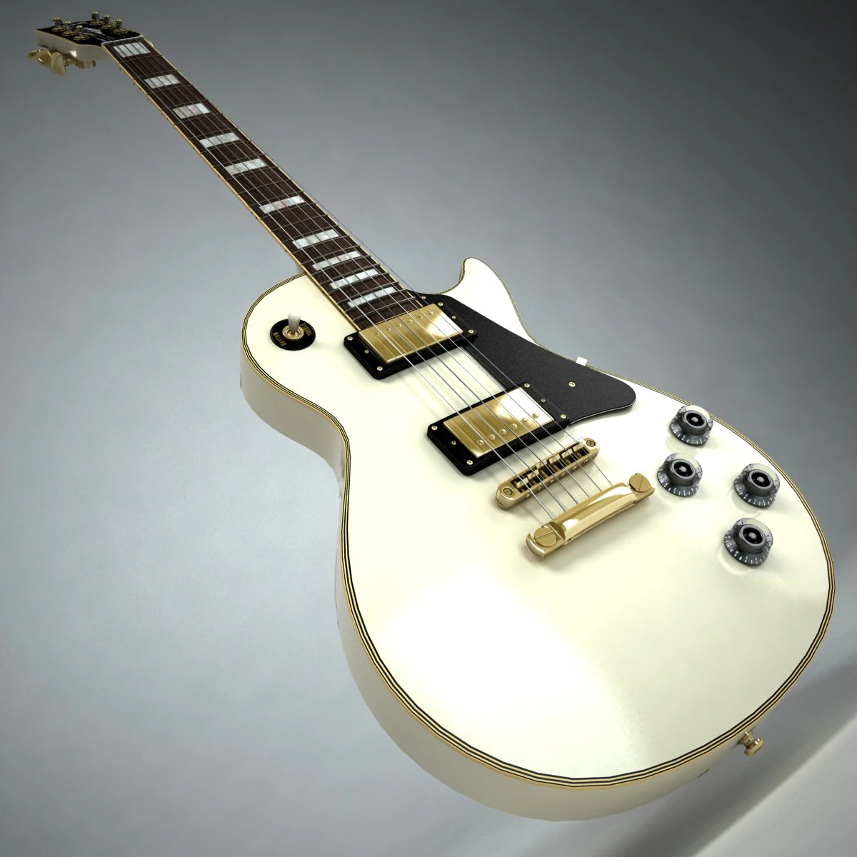 gibson les paul custom 3D Model .c4d .max .obj .3ds .fbx .stl .blend