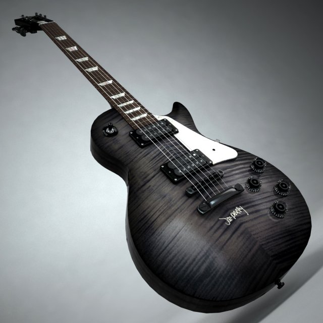 gibson les paul joe perry black 3D Model .c4d .max .obj .3ds .fbx .stl .blend 