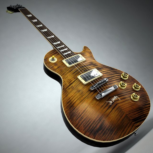 gibson les paul joe perry Modelo 3D .c4d .max .obj .3ds .fbx .stl .blend 
