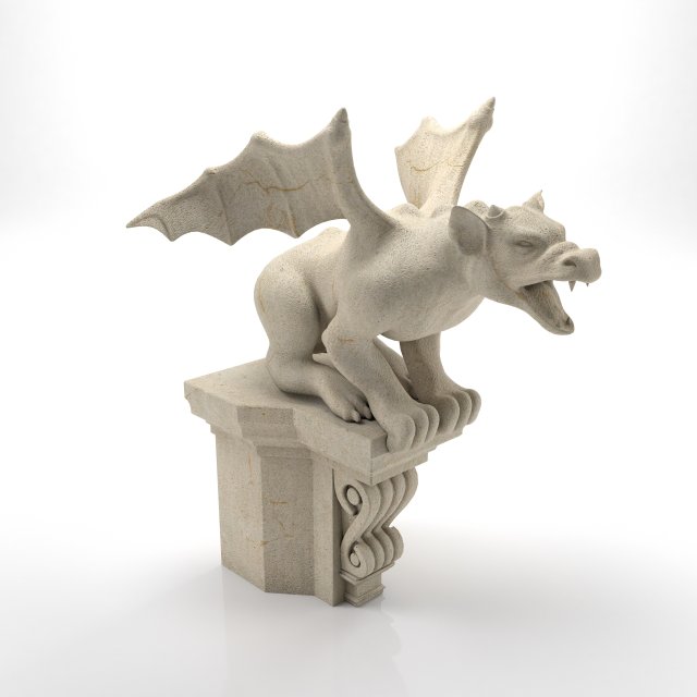 Gargoyle Gothic Statue 3D Модель .c4d .max .obj .3ds .fbx .stl .blend 