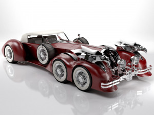Old classic car prototype Modelo 3D