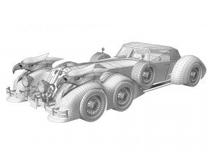Old classic car prototype Modelo 3D