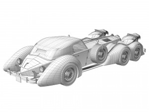 Old classic car prototype Modelo 3D