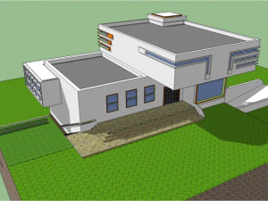 modern house with swimming pool 3D Model