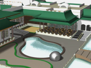 chinesisches Caf&eacute; 3D Modell