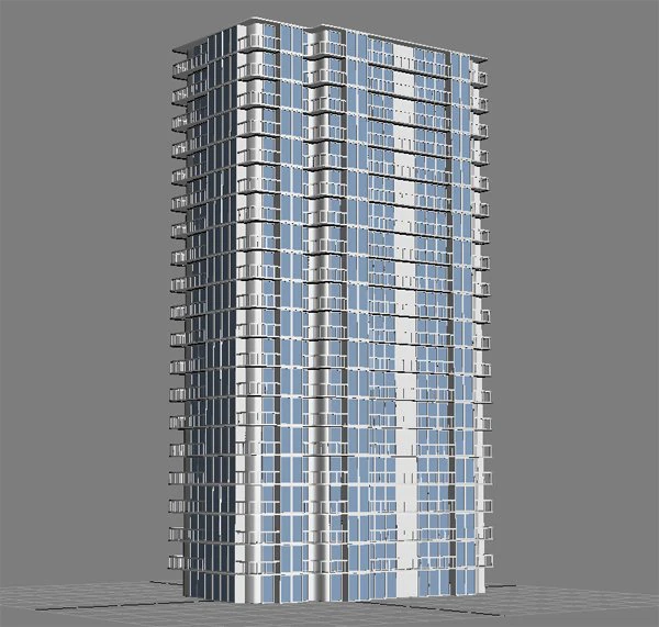 an architecture model of a high building 3D Model .c4d .max .obj .3ds .fbx .stl .blend 