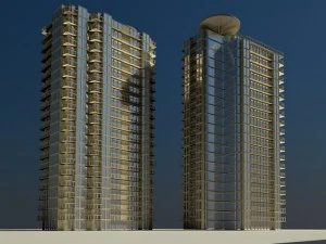 an architecture model of a high building 3D Model