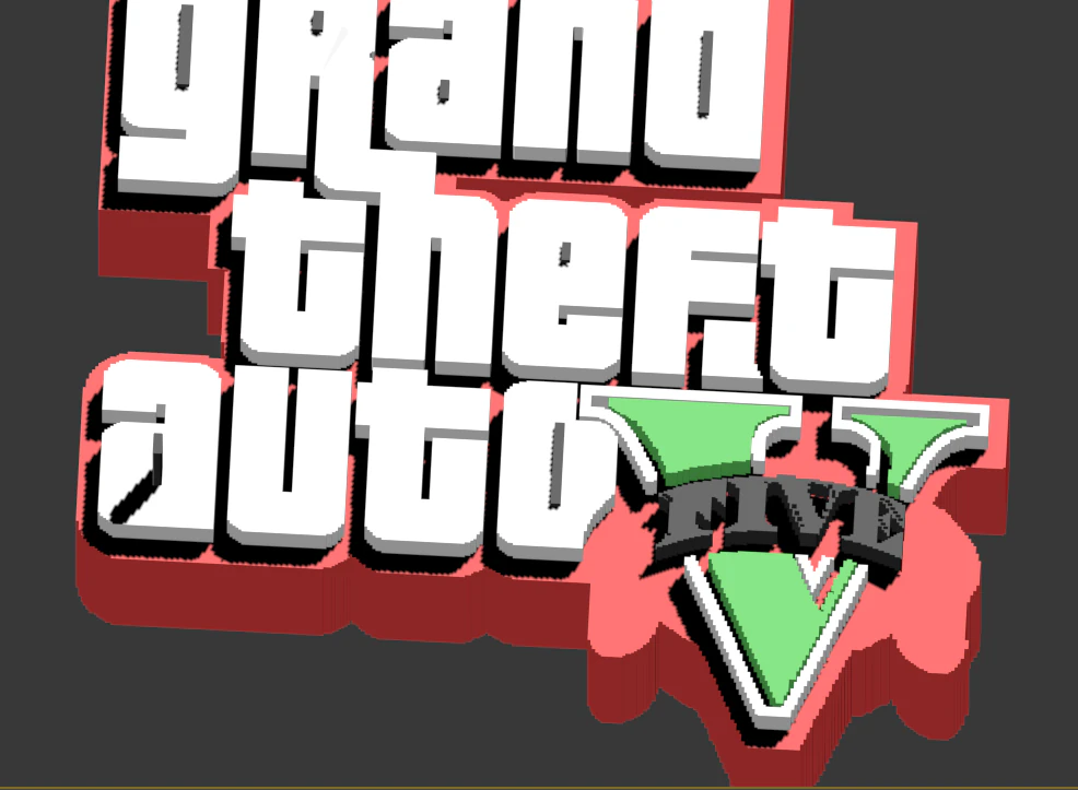 gta v logo 3D Model .c4d .max .obj .3ds .fbx .stl .blend 