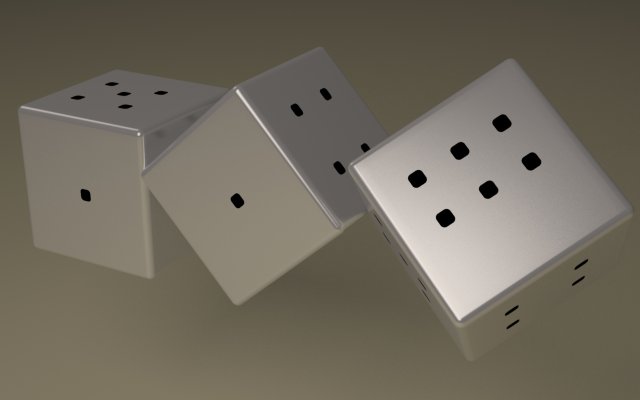 white gaming dice with black dots Model 3D .c4d .max .obj .3ds .fbx .stl .blend 