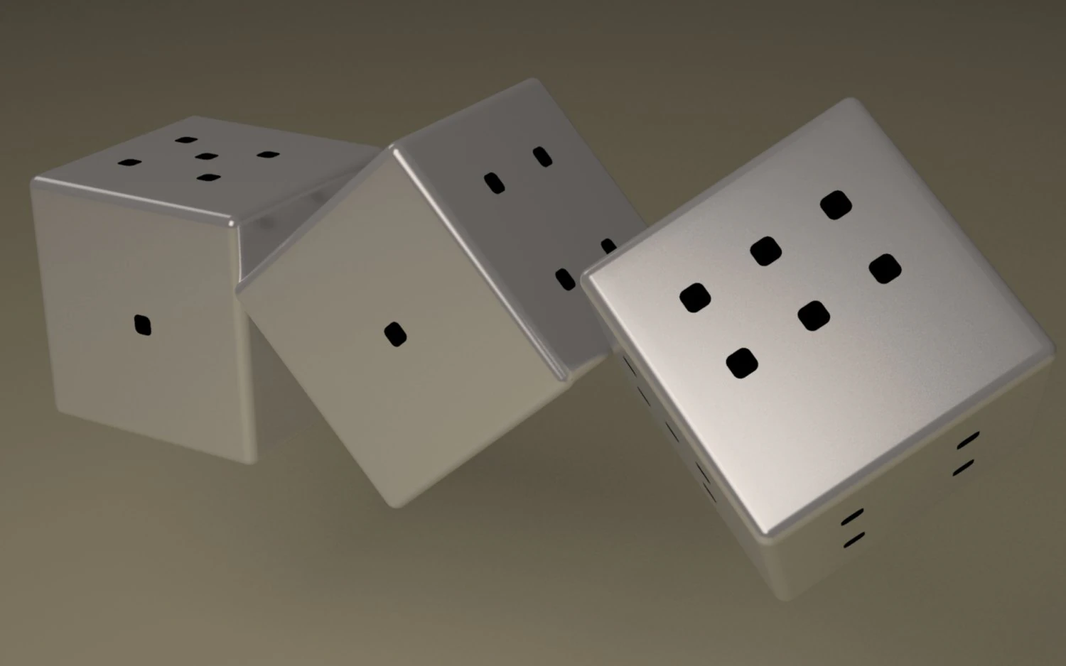 white gaming dice with black dots 3D Model .c4d .max .obj .3ds .fbx .stl .blend