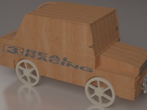 wooden toy car 3D Model