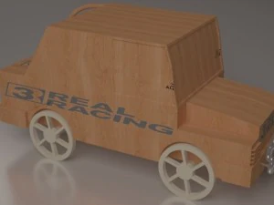 나무 장난감 자동차 3D 모델