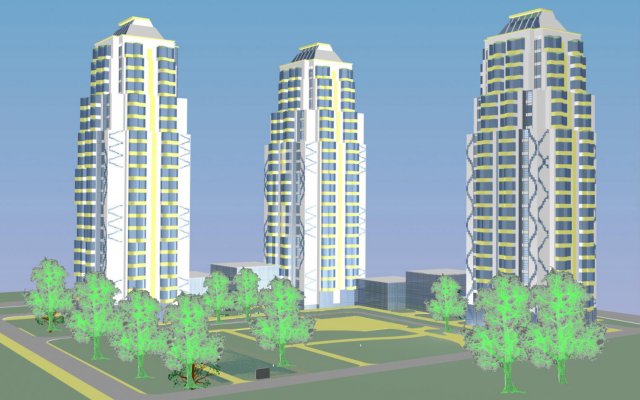 skyscraper Modelo 3D .c4d .max .obj .3ds .fbx .stl .blend 