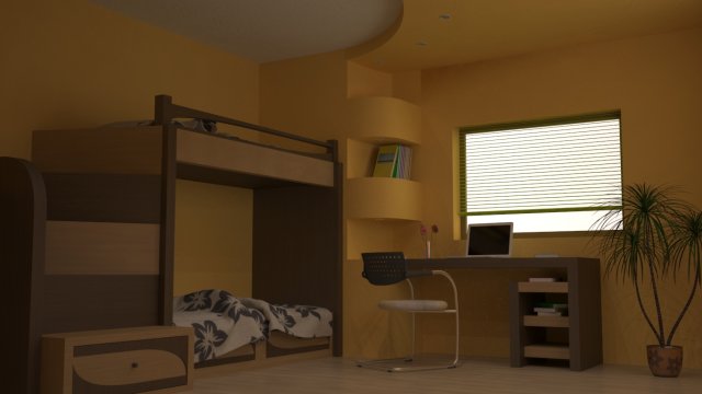 bedroom 3D Model .c4d .max .obj .3ds .fbx .stl .blend 