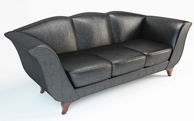 sofa philipp selva 1143 aurora black leather 3D 模型 .c4d .max .obj .3ds .fbx .stl .blend