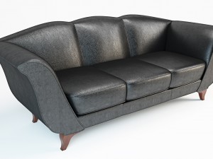 sofa philipp selva 1143 aurora black leather 3D Model