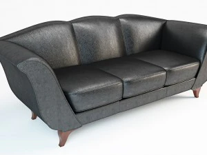 沙发 Philipp Selva 1143 极光黑色皮革 3D 模型