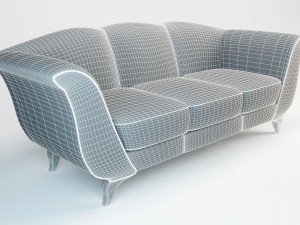 sofa philipp selva 1143 aurora black leather 3D Model