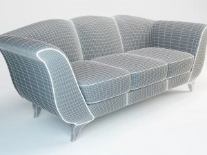 sofa philipp selva 1143 aurora red blue velvet 3D Model