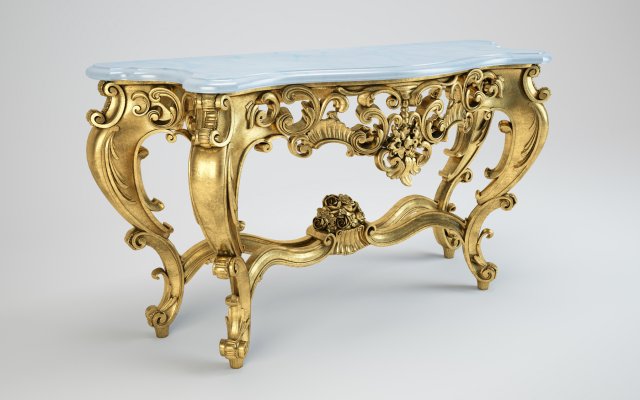 italian louis xvi-style console table Modello 3D .c4d .max .obj .3ds .fbx .stl .blend