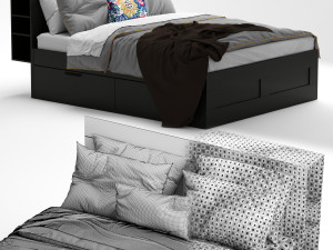 brimnes ikea bed 3D 模型