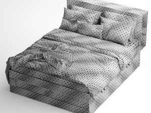 brimnes ikea bed 3D 模型