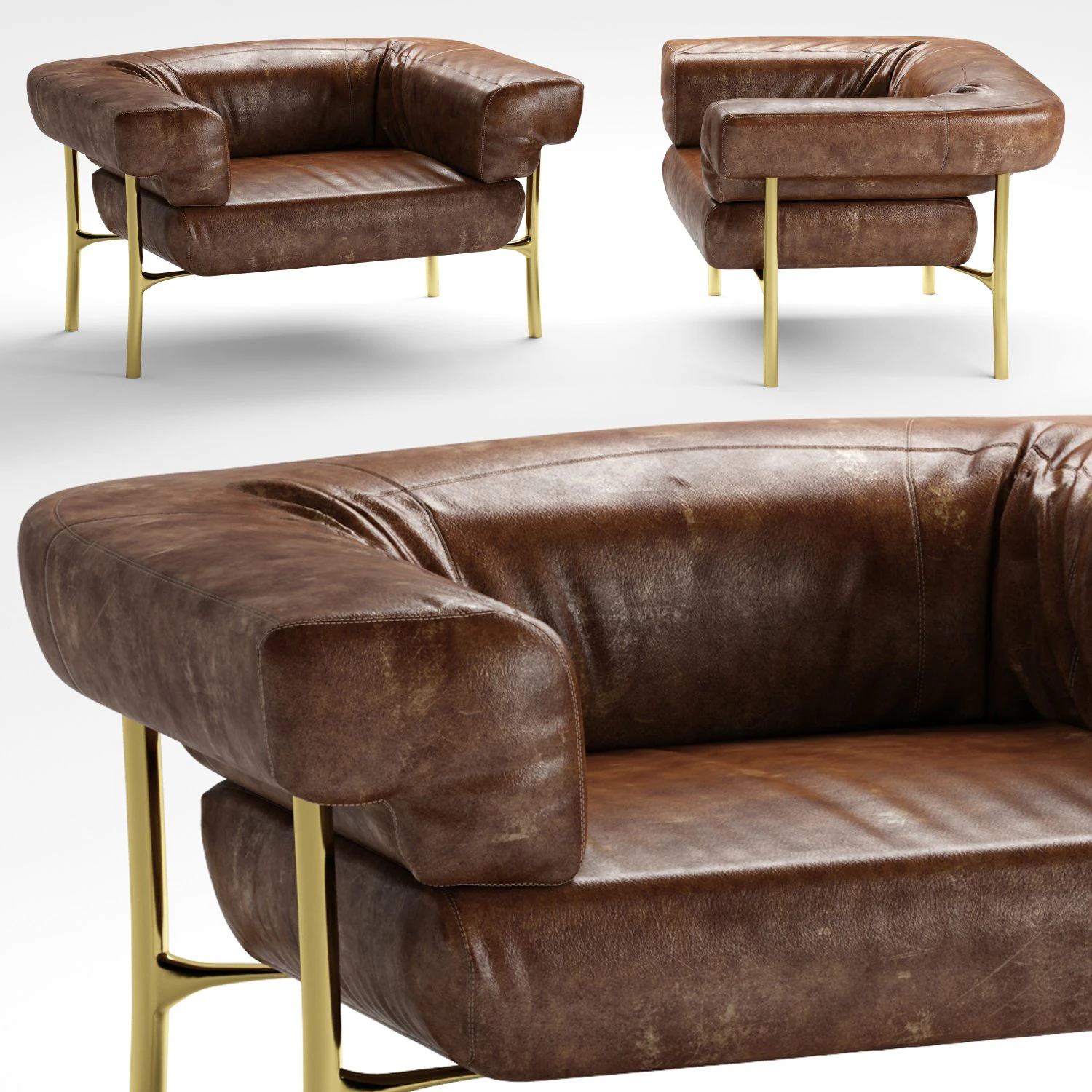 ghidini 1961 katana armchair by paolo rizzatto 3D Model .c4d .max .obj .3ds .fbx .stl .blend 