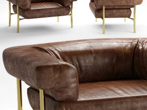 Fotel katana ghidini 1961 projektu Paolo Rizzatto Model 3D