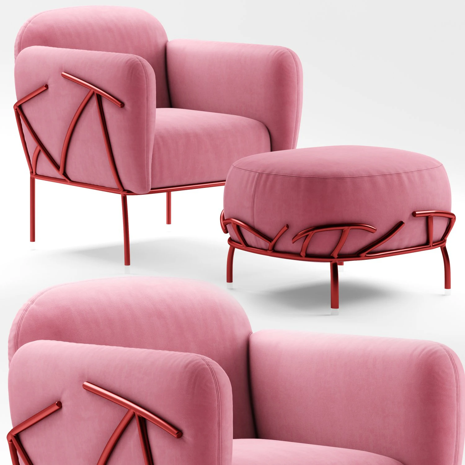 bonaldo corallo armchair 3D Model .c4d .max .obj .3ds .fbx .stl .blend