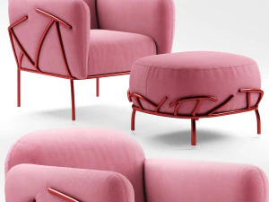 poltrona bonaldo corallo Modelo 3D