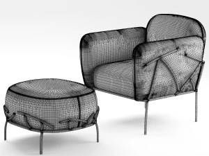 bonaldo corallo armchair 3D Model