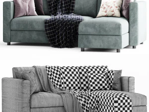 ikea finnala 3 seats chaise longue 3D Model