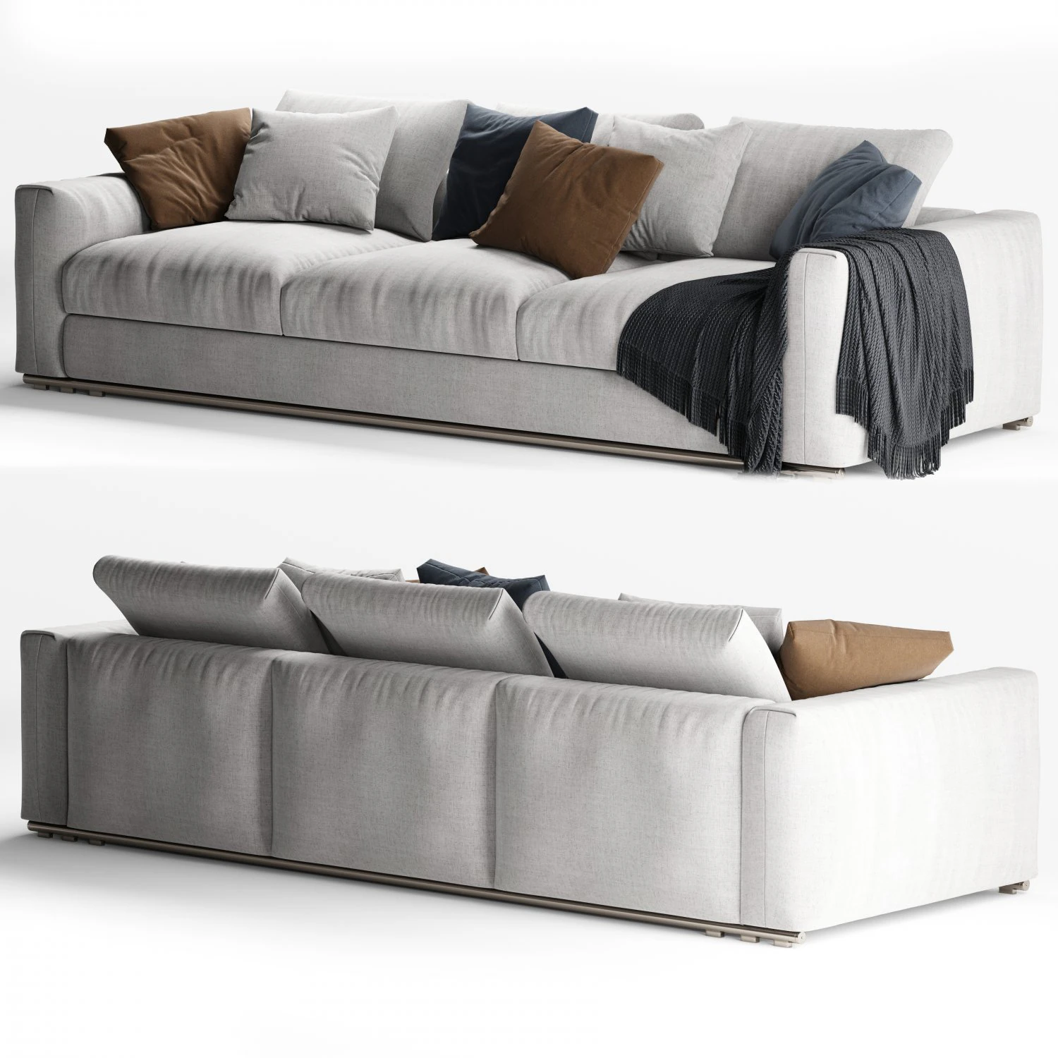 flexform asolo 3 seater sofa 3D Model .c4d .max .obj .3ds .fbx .stl .blend 