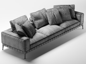 flexform gregory 3 seater sofa Modèle 3D