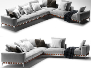 flexform gregory corner sofa 3D Модель