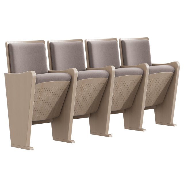 auditorium chair 4 seat Model 3D .c4d .max .obj .3ds .fbx .stl .blend 
