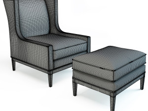 Pearson diane wing chair 3D Модель