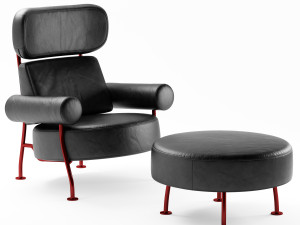 Lign Roset Astair armchair and puff 3Dモデル