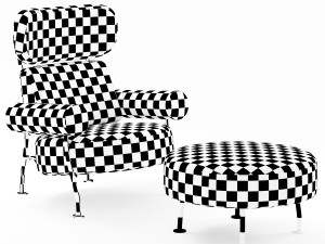Lign Roset Astair armchair and puff 3Dモデル