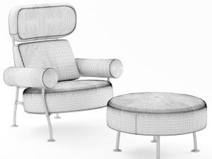 Lign Roset Astair armchair and puff 3Dモデル