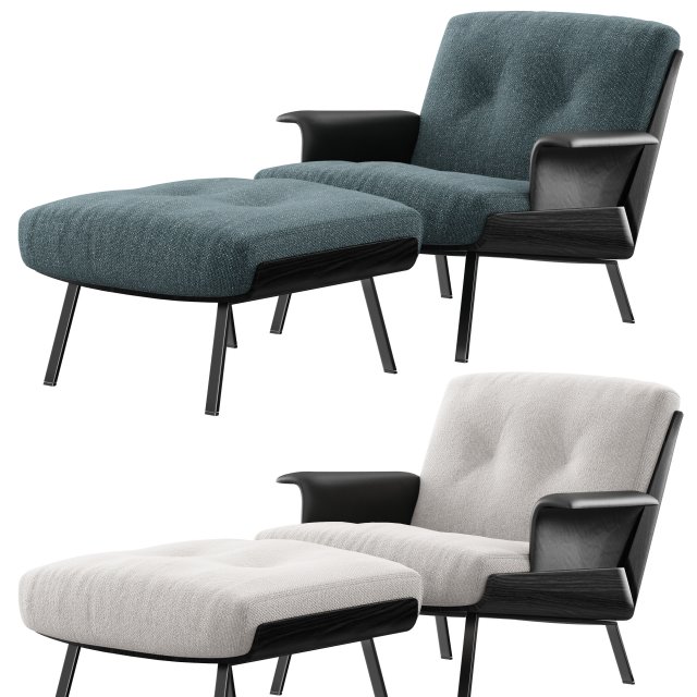 Minoti Daiki fabric armchair 3D Model .c4d .max .obj .3ds .fbx .stl .blend 