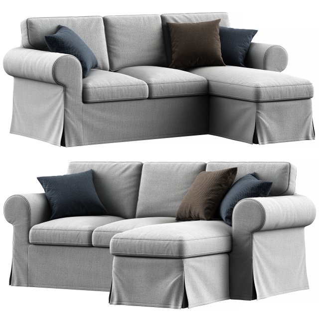 Ikea Uppland sofa with chaise longue 3D Modell in Sofa 3DExport