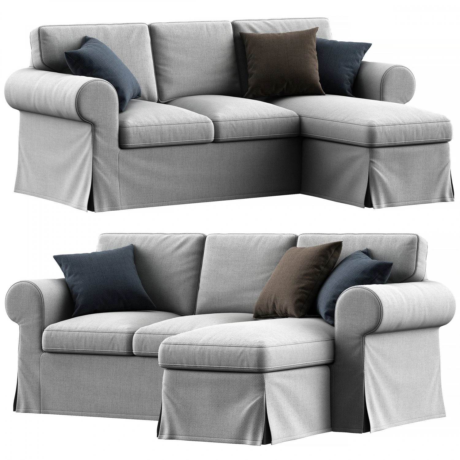 Ikea Uppland sofa with chaise longue 3D Model .c4d .max .obj .3ds .fbx .stl .blend 
