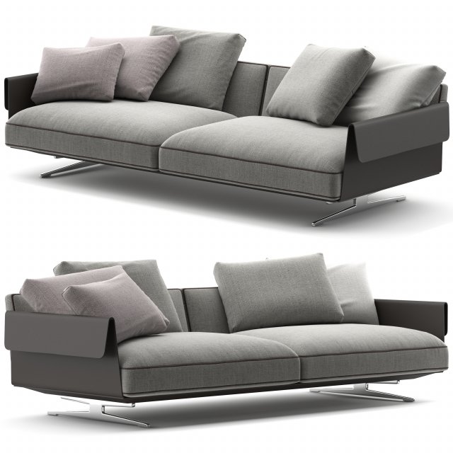 Flexform Bretton 2 seat 3D 模型 .c4d .max .obj .3ds .fbx .stl .blend 